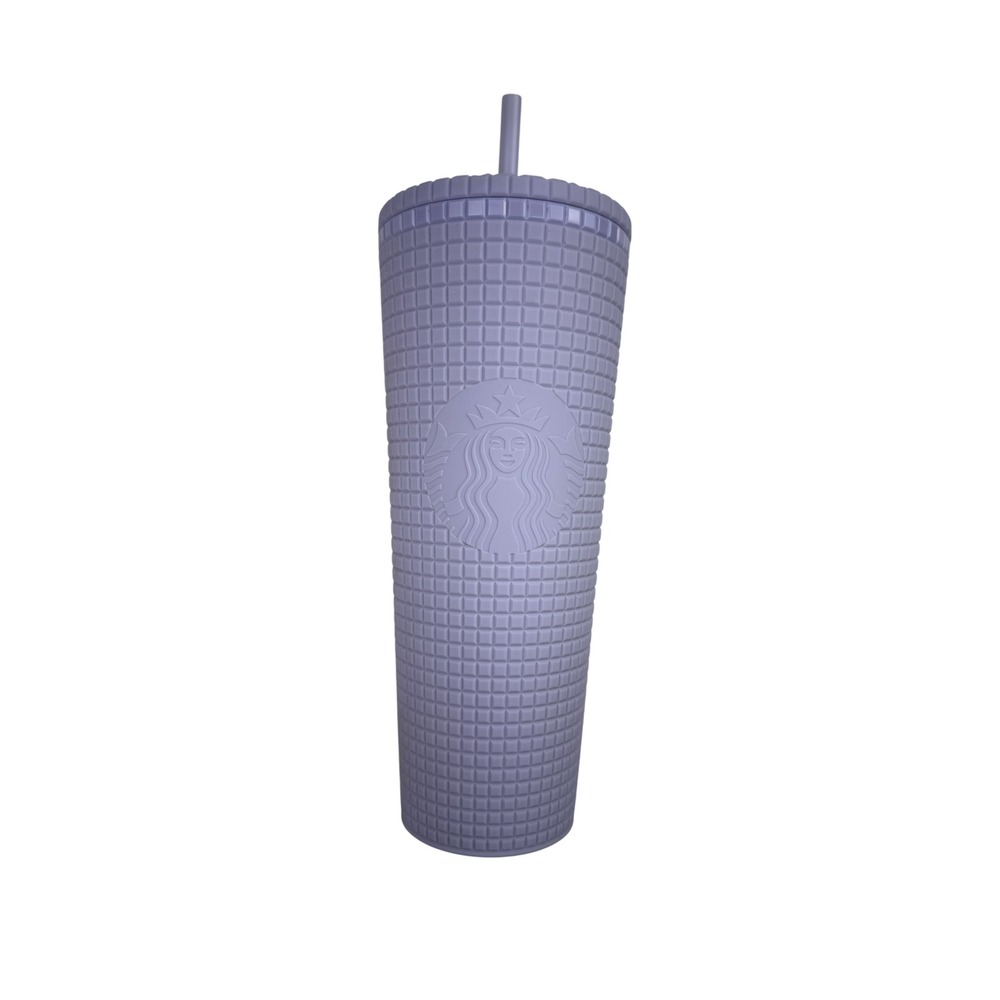 Rare Starbucks Studded Tumbler Cold Cup Lavender Grid 24 oz Matte‎